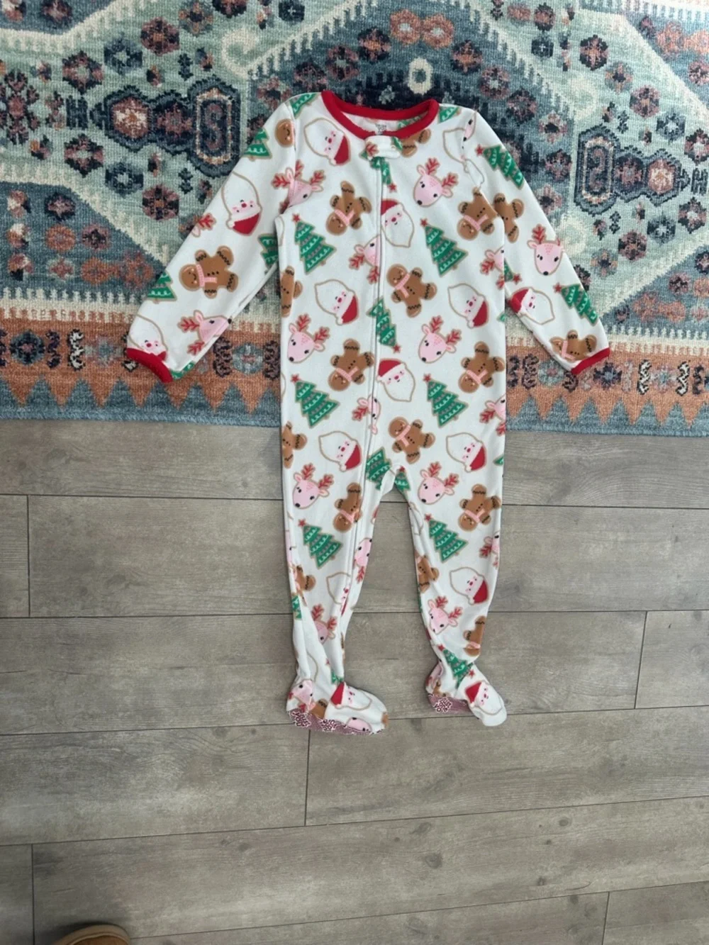 Carter's Christmas Footie Pajamas 3T Toddler Unisex Fleece Holiday